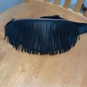 Black Fringe Fanny Pack